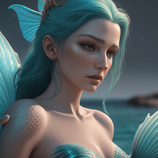 AI generated: mermaid close up, intricate artwork . octane render, trending on artstation, cinematic, hyper realis...