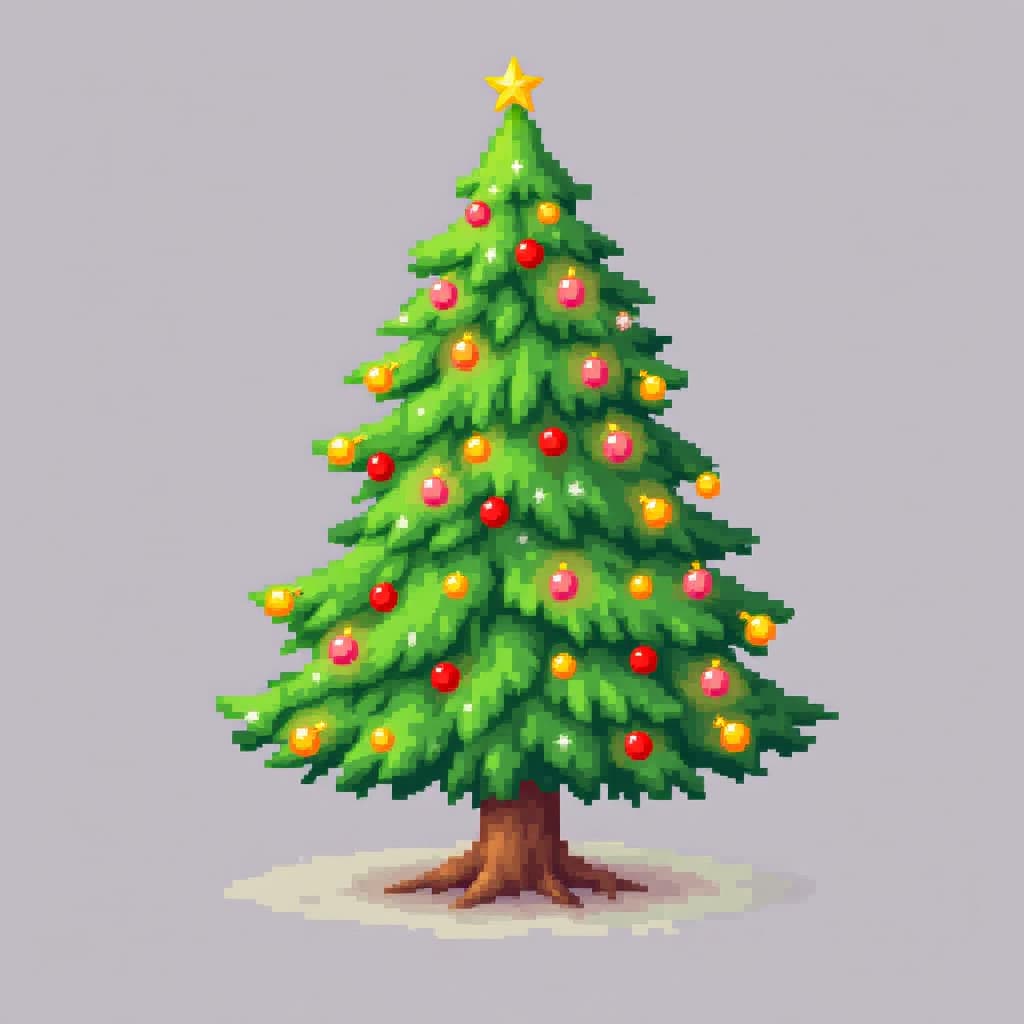 AI generated: pixelized christmans tree


