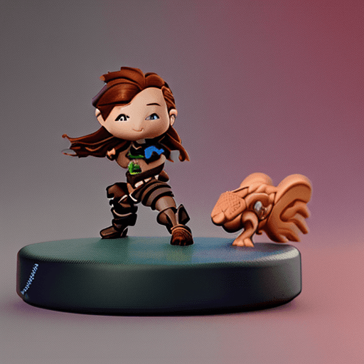 AI generated: Horizon Forbidden West protagonist aloy, pop mart toys, blind box, pastel color, sophisticated color...
