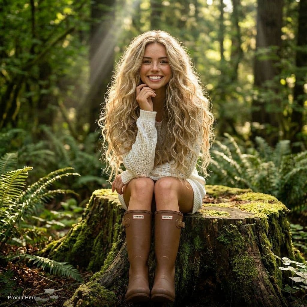 AI generated: I’d like this picture to be from the front, not the side. Her hair needs to be longer, she needs a l...