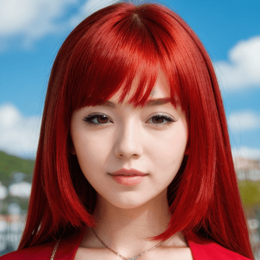 AI generated: (masterpiece,perfect face,8K),anime girl,red hair