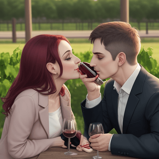 AI generated: rats couple park, wine, love