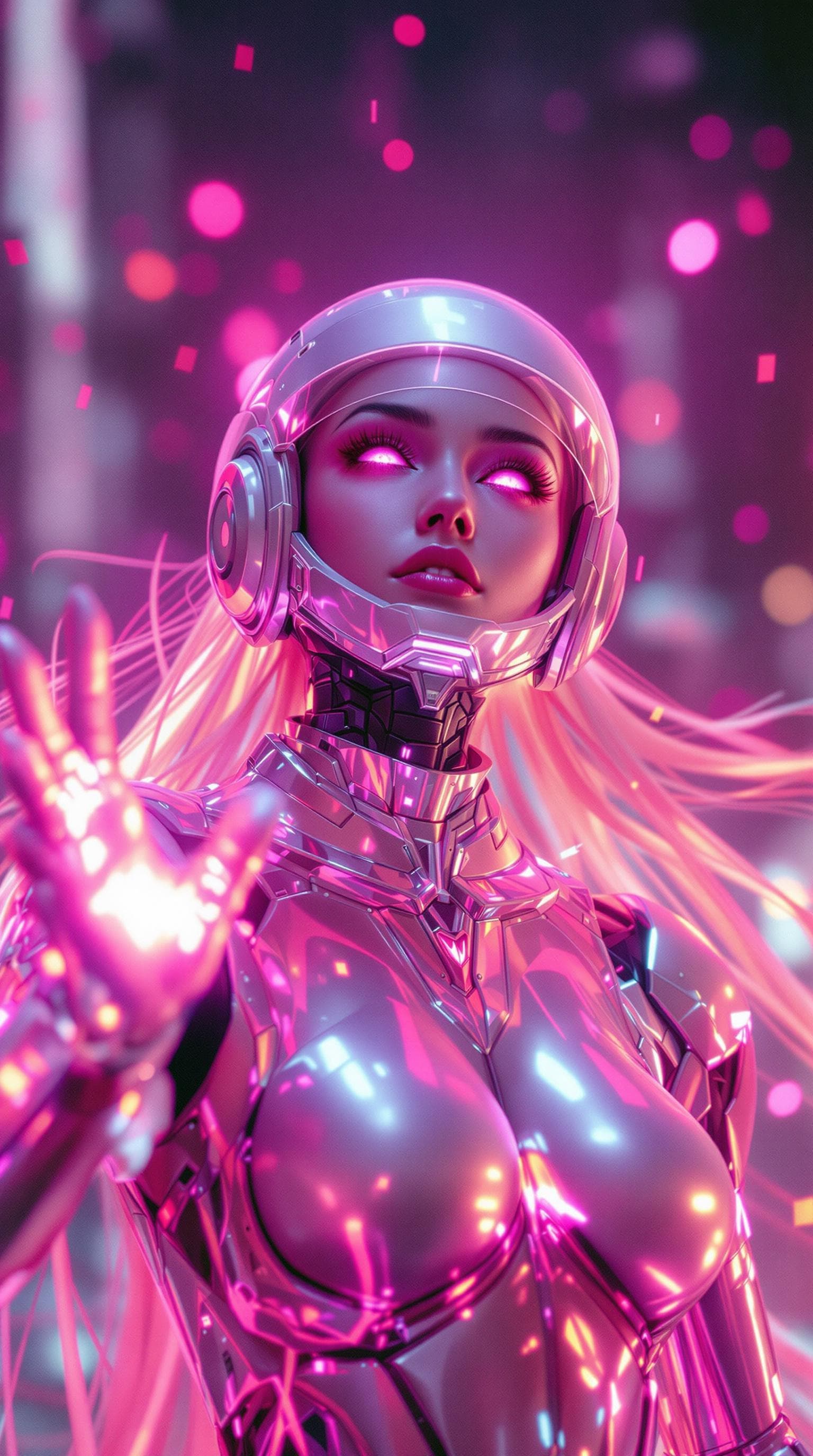 AI generated: a high-resolution image that captures the essence of a dynamic cyborg character in a futuristic sett...