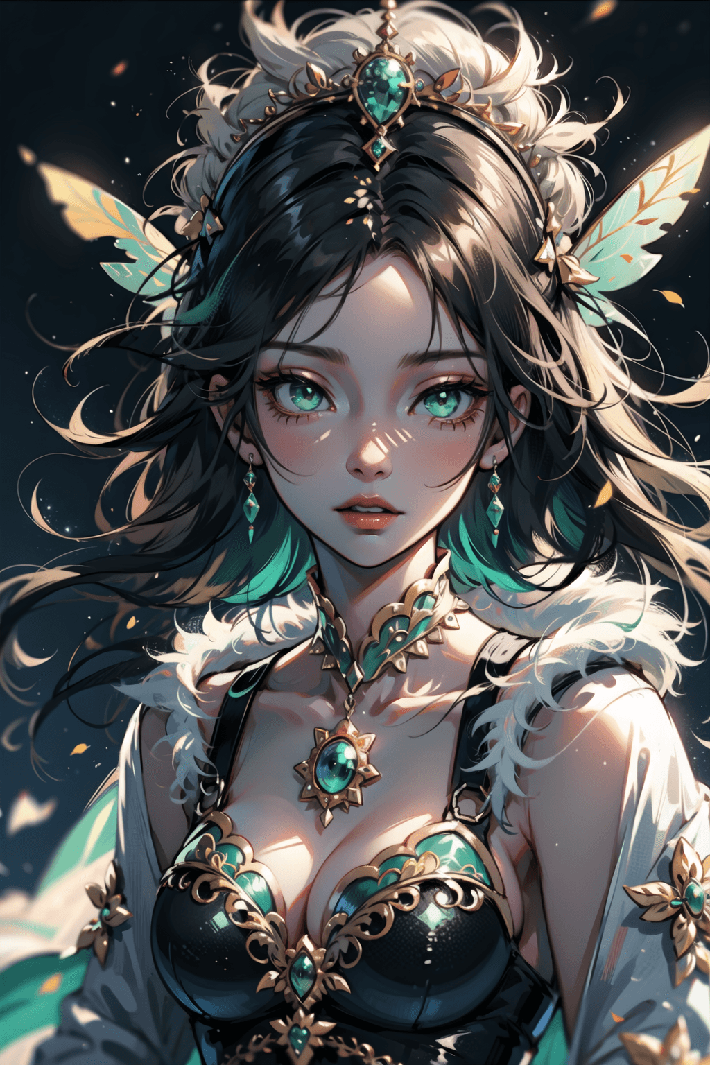 AI generated: ((cinematic light)), hyper detail, dramatic light, intricate details, 1 girl, ethereal girl with bla...