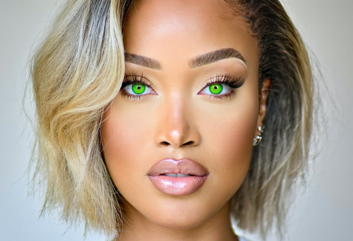 AI generated: 
“Portrait of a person with a distinctive blend of African and Asian facial features. They have a b...
