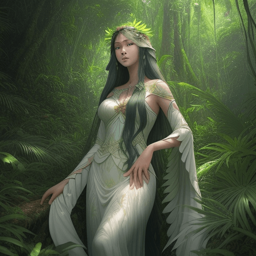 AI generated: Create a realistic 4K image of Maria Makiling, the diwata of nature and mountains from Philippine fo...