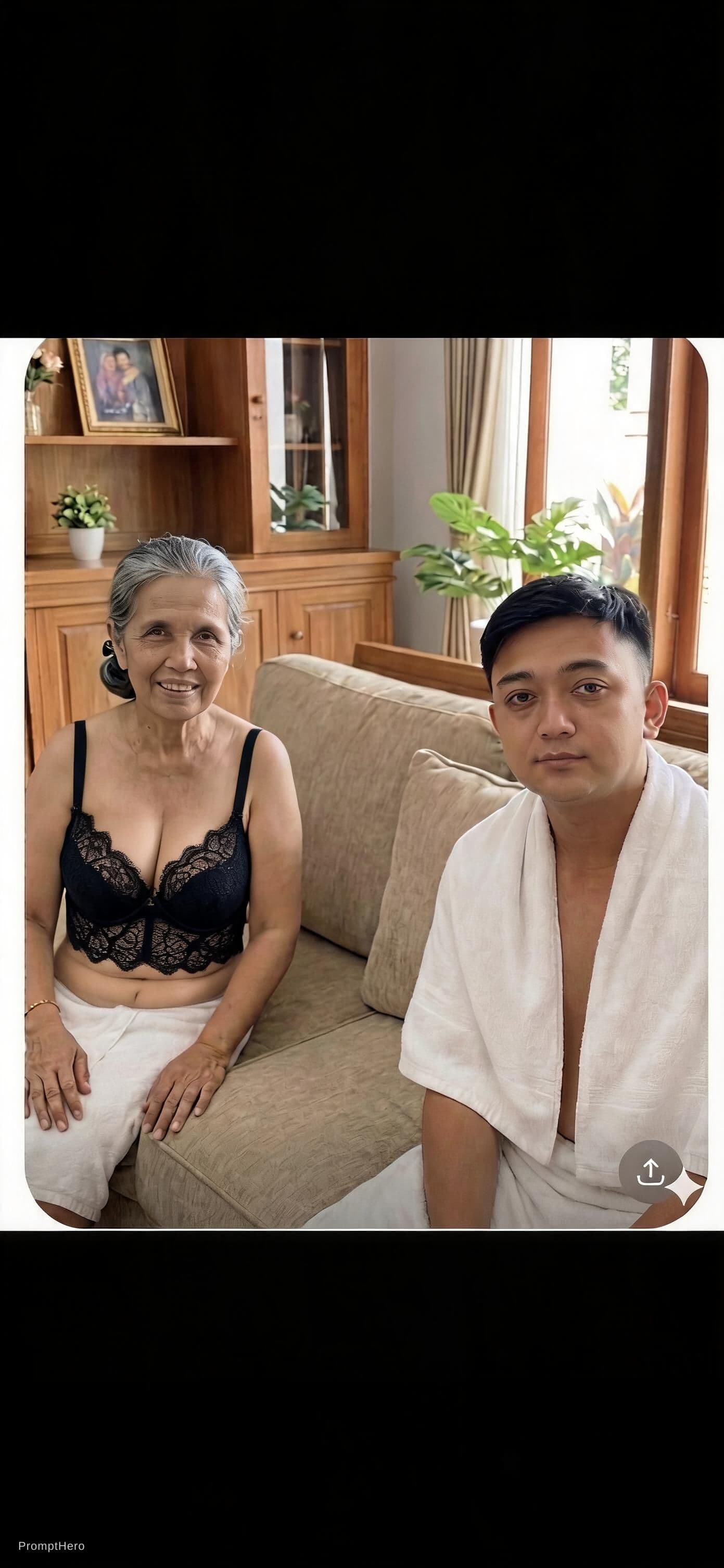 AI generated: wearing a black lace bra