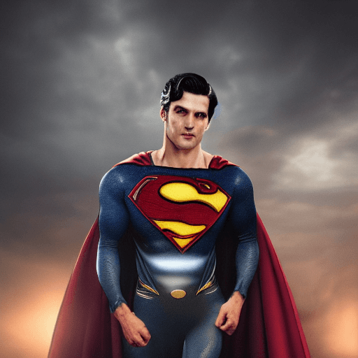 AI generated: Superman, in dynamic, atmosphere of darkness and horror, dramatic light, highly detailed, packed wit...