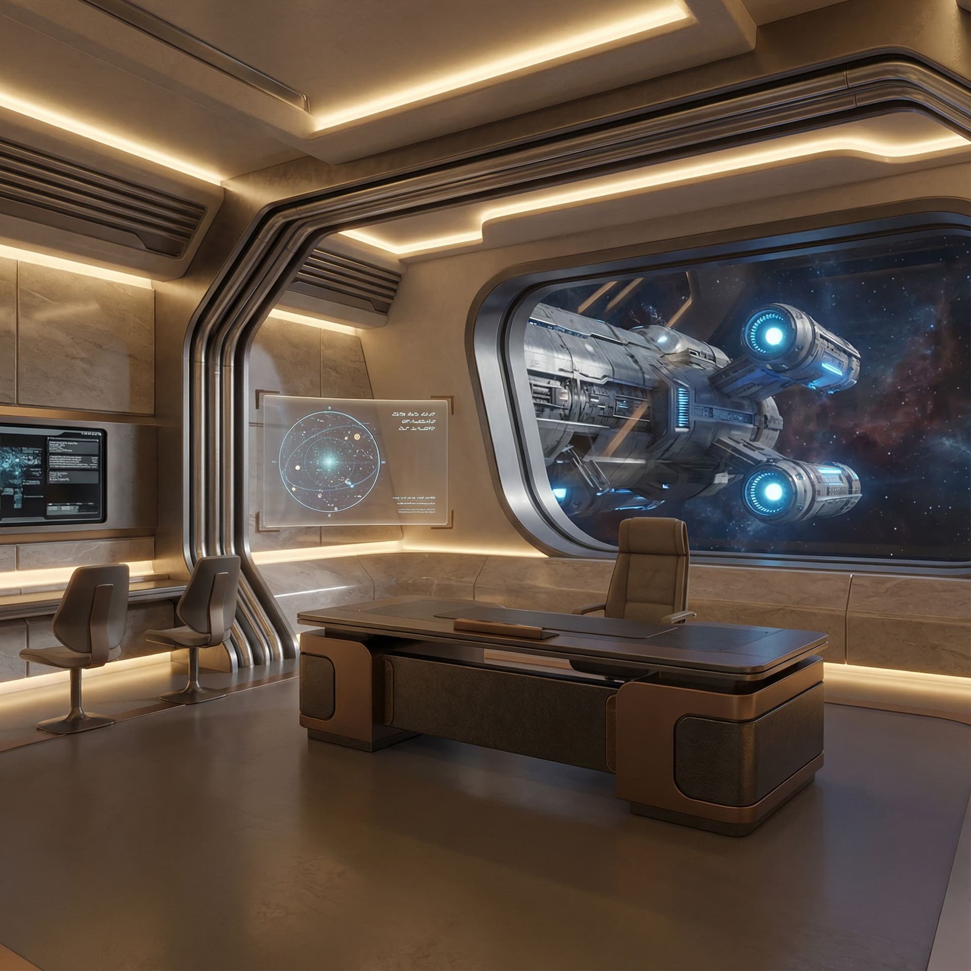 AI generated: Use Reference Images to imagine, 
Prompt — The Warden’s Sanctum (High Warden Command Space)

Here is...