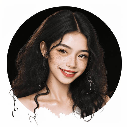 AI generated: A portrait of a latina woman smiling, long hair, curly and wavy, freckles, chinese ink, dripping art...