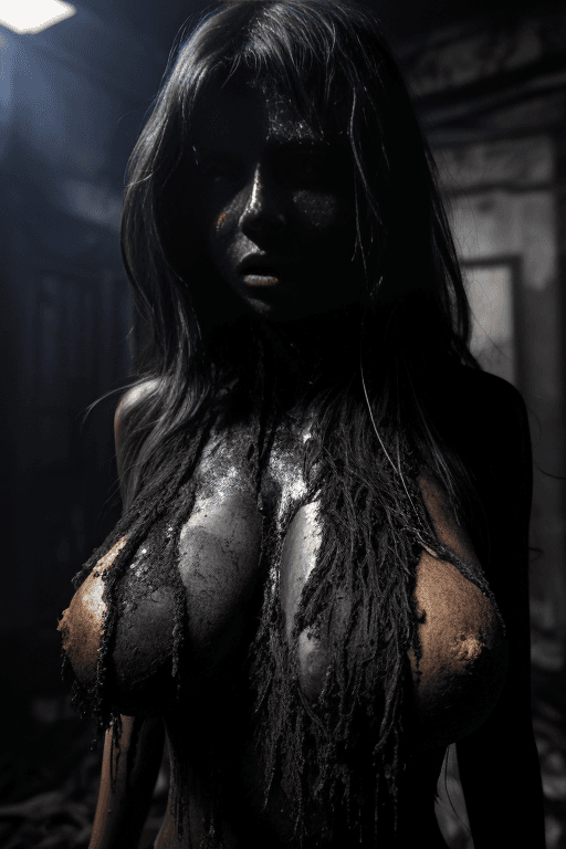 AI generated: skin from chaos, dark atmosphere, dust explosion inside {big tits:0.5}