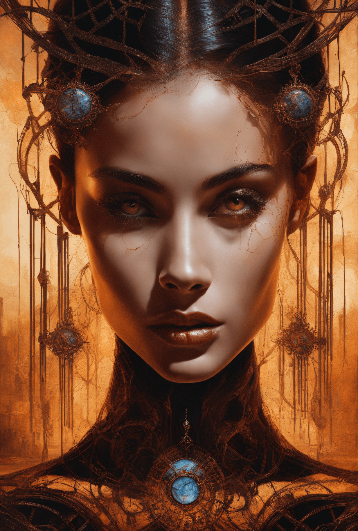 AI generated: This portrait exudes beauty and elegance, with highly realistic and detailed features. The soft colo...