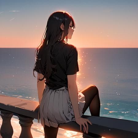 Sitting on railing