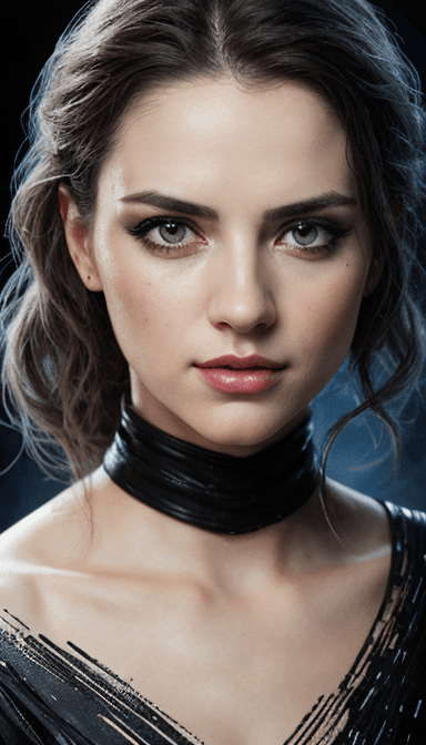 AI generated: Masterpiece, full portrait of a gorgeous female jedi, Star Wars themed, sparkling eyes, seductive, e...