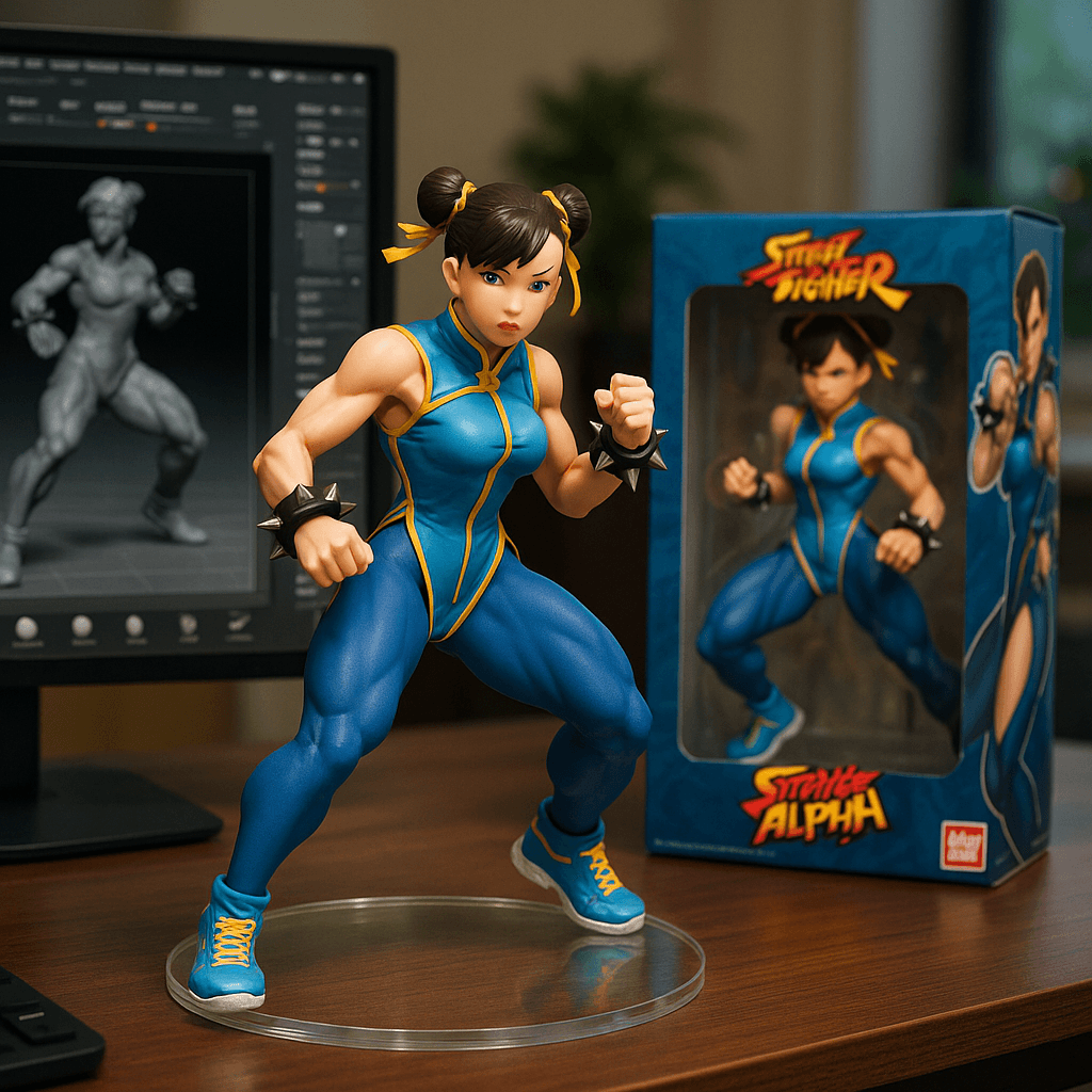AI generated: {
  "subject": {
    "type": "1/7 scale action figure",
    "character": "Chun-Li (Street Fighter...