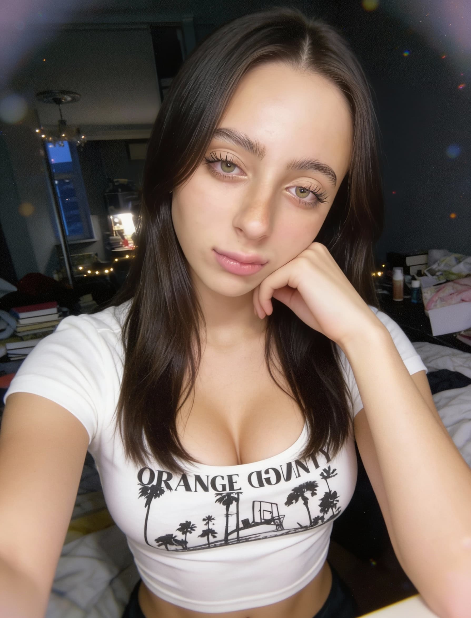 AI generated: An extremely mediocre iPhone front camera selfie, with no clear subject or proper framing — chaotic,...