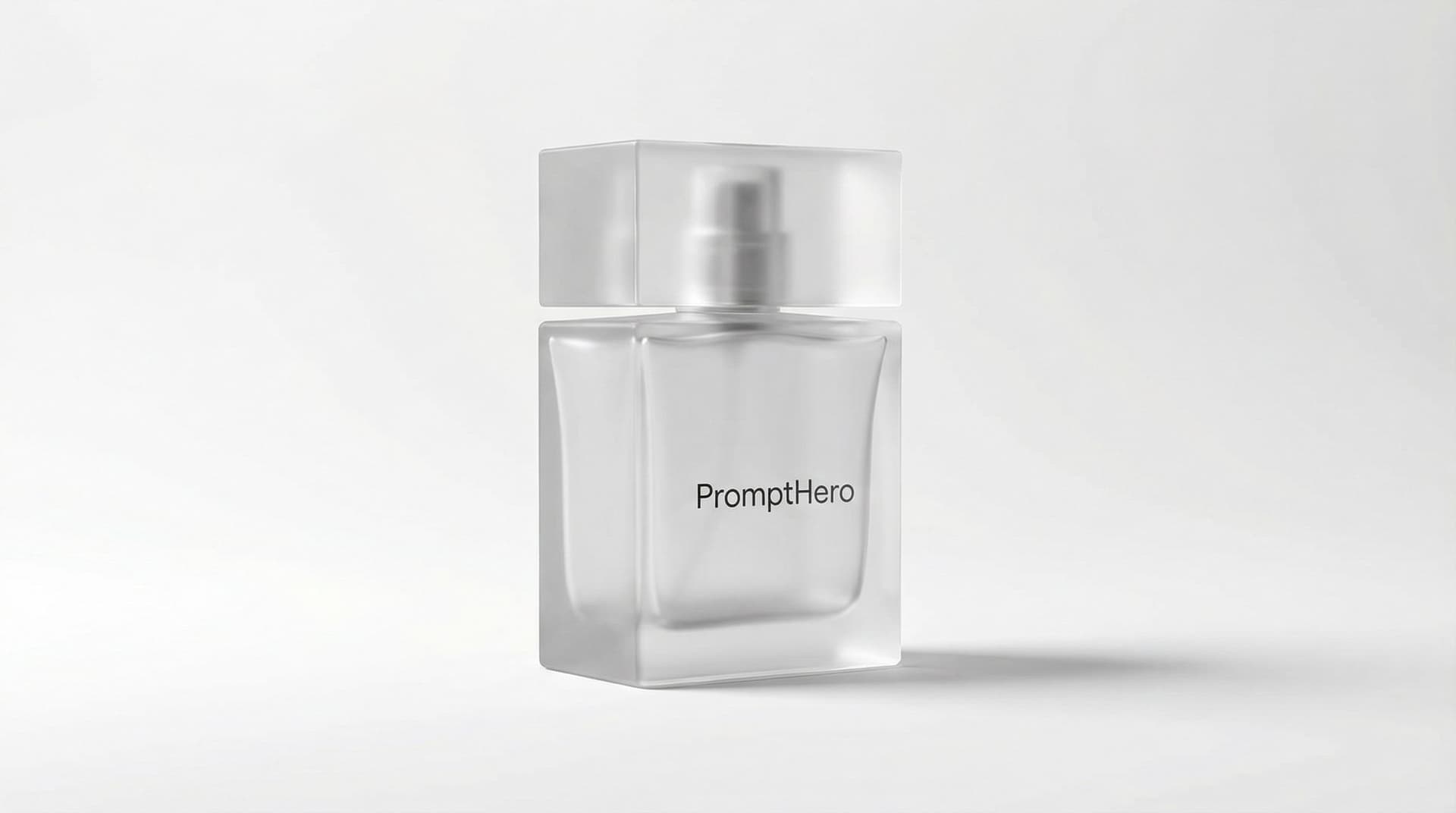 AI generated: High-end studio product photo of a modern perfume bottle called PromptHero. Minimal, elegant bottle ...