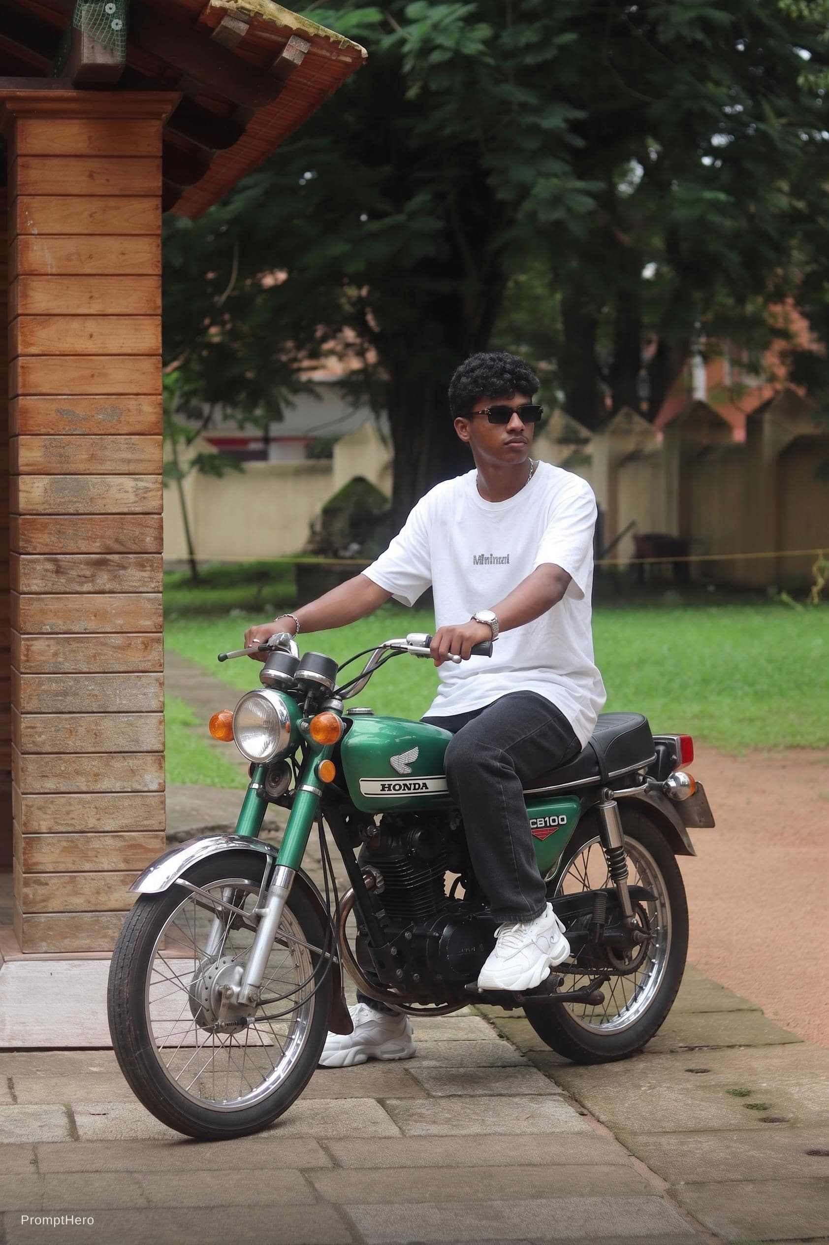 AI generated: Change the biker bike to be the uploaded bike