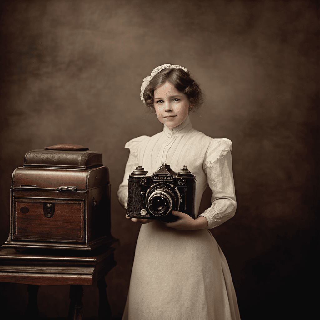 AI generated: A Victorian-era photographer, using the Vintage Canon ClassicCapture camera, creates timeless portra...