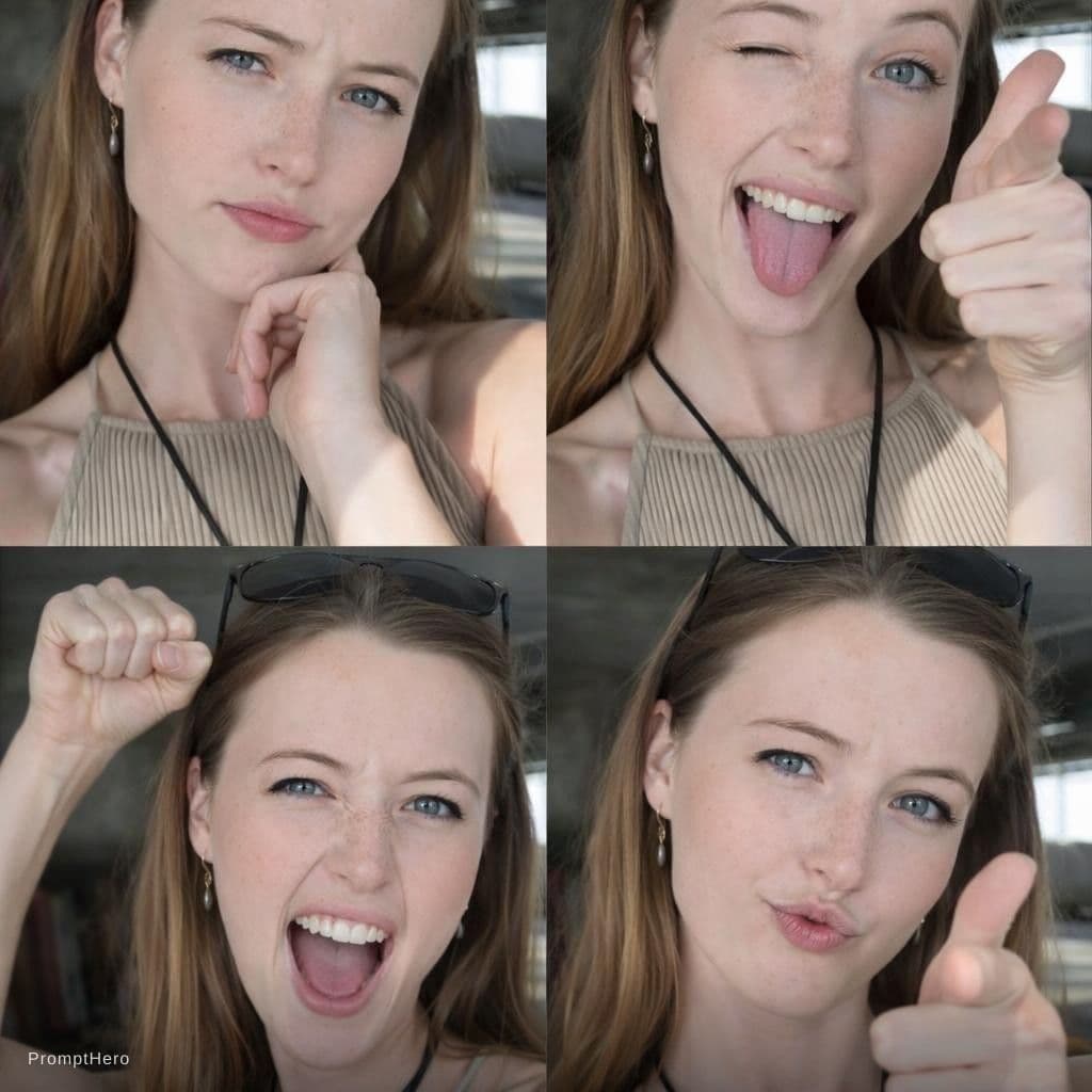 AI generated: a collage of seductive expressions