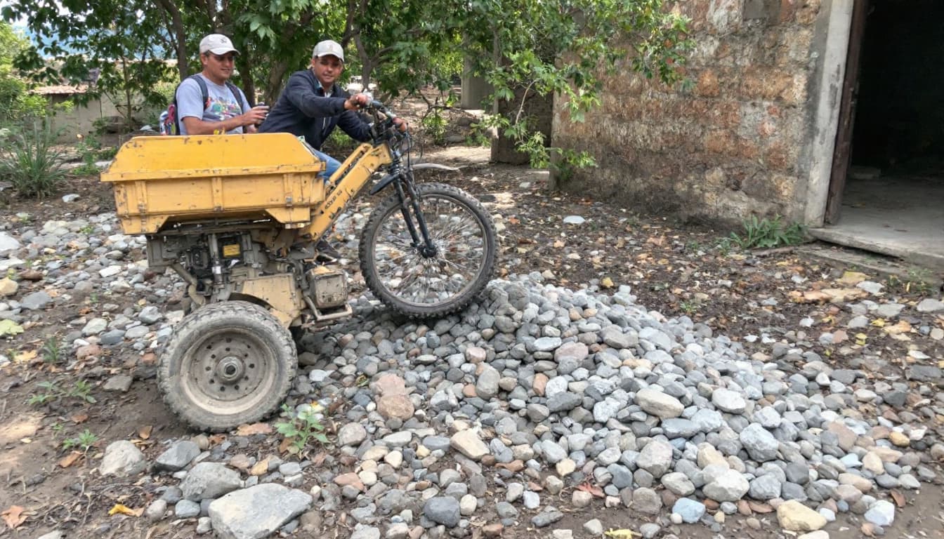 AI generated: Siguiendo las pisadas, una senda con piedras

