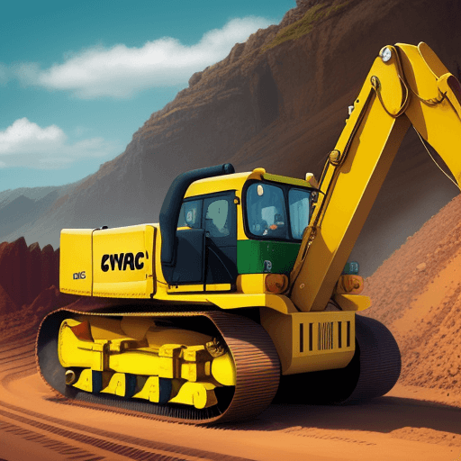 AI generated: A caterpillar driving a D8 Caterpillar earthmover, cartoon style, vibrant colours, ultra sharp defin...