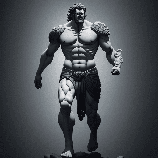 AI generated: Heracles, greek mythology, one piece character, simetric body, full body, extremely detailed, cinema...