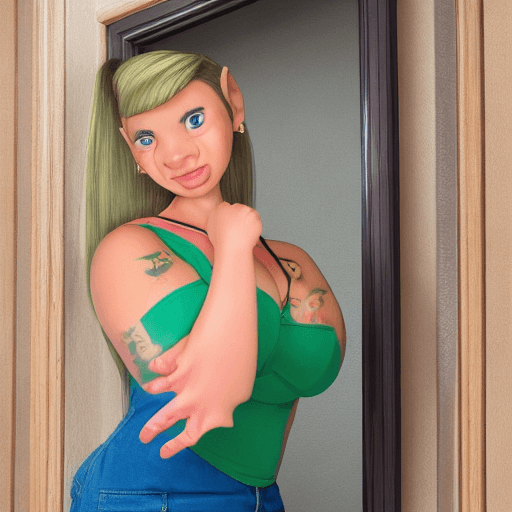 AI generated: Full body image, Susan Long from  the disney series Jake Long: American Dragon, standing in door fra...