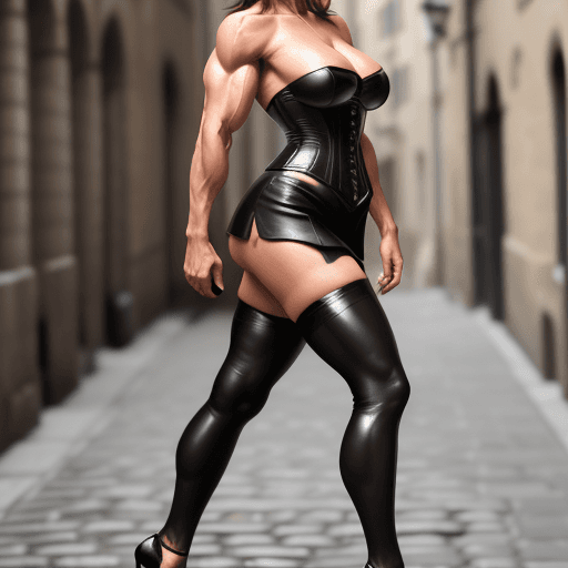AI generated: Create an image of a 35 year old very defined muscular woman, seen completely from head to toes from...