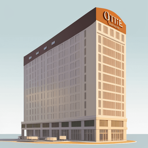 AI generated: Marketing graphic of the outline of a hotel building transparent background