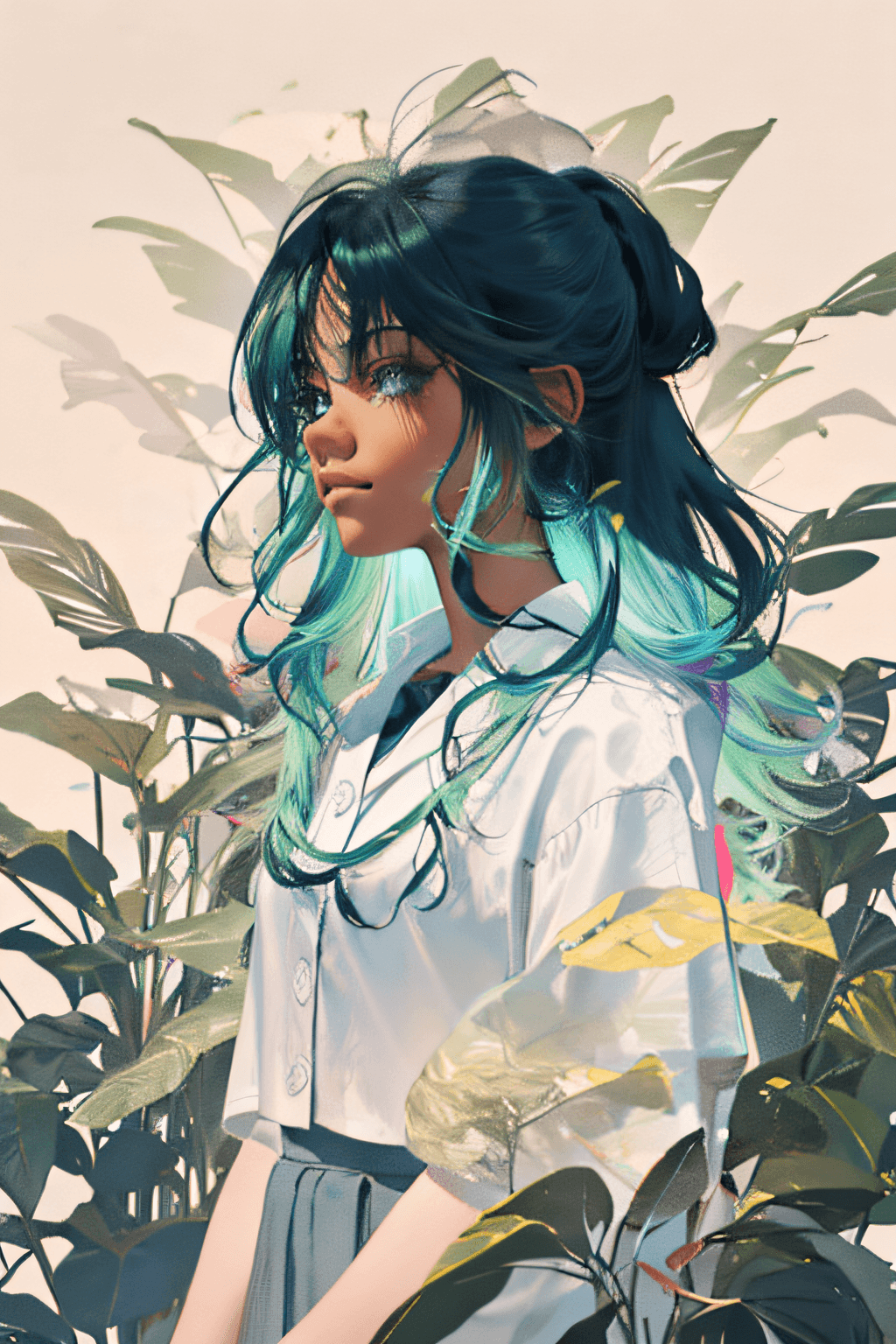 AI generated: masterpiece, best quality, highres, higuchi kaede, 1girl, virtual youtuber, solo, long hair, black s...