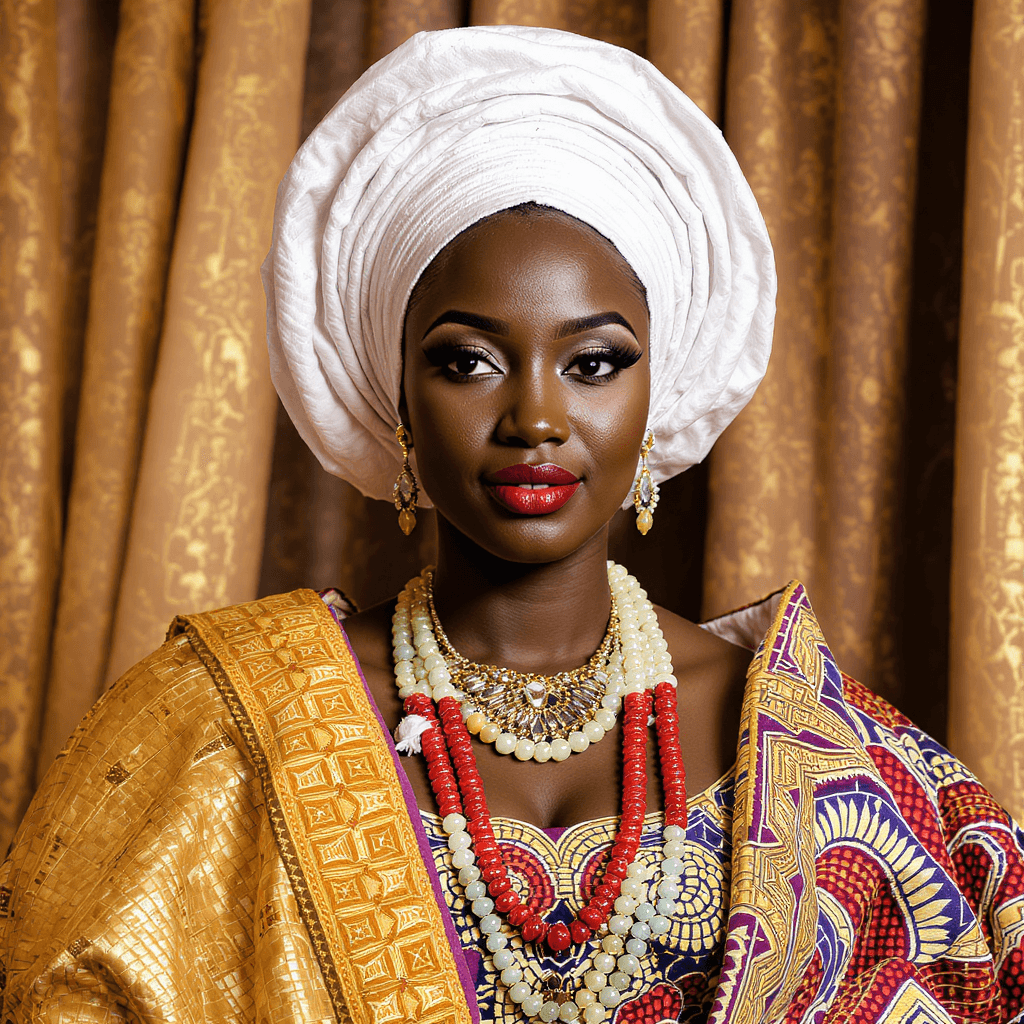 AI generated: highly detailed African Lady wearing a traditional African formal outfit