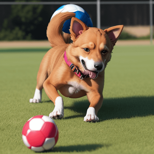 AI generated: dog playing with a ball