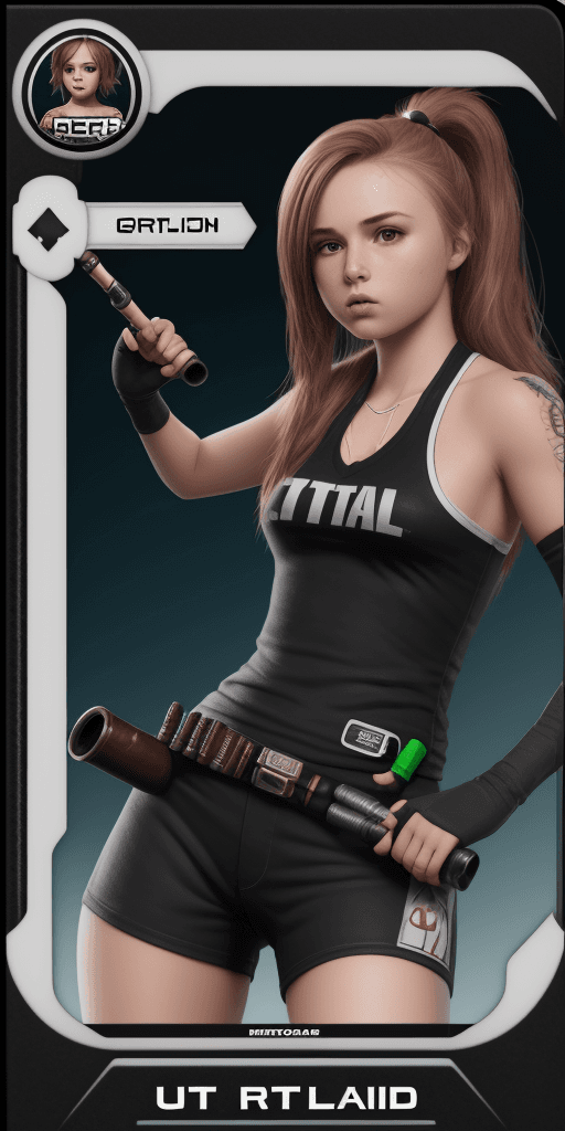 AI generated: Photo of a ultra realistic girl player card with pipe on his right and