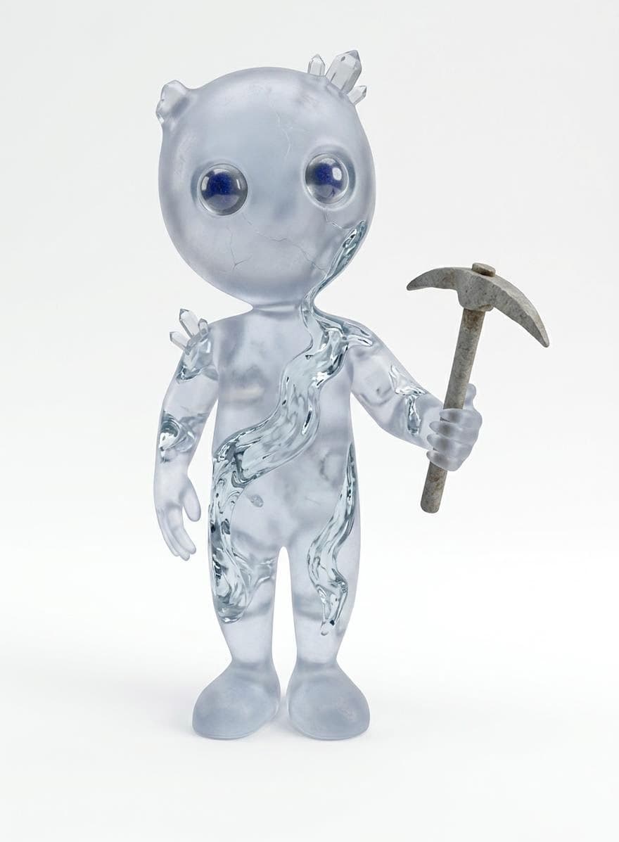 AI generated: a little mindless helper used for basic manual labor like a mini golem with a solid semi transparent...
