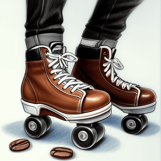 AI generated: drawing coffee cup on skates