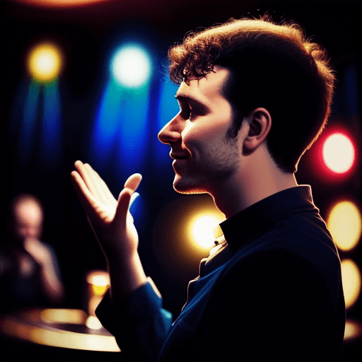 AI generated: profile picture of a man giving ovation in a comedy club
