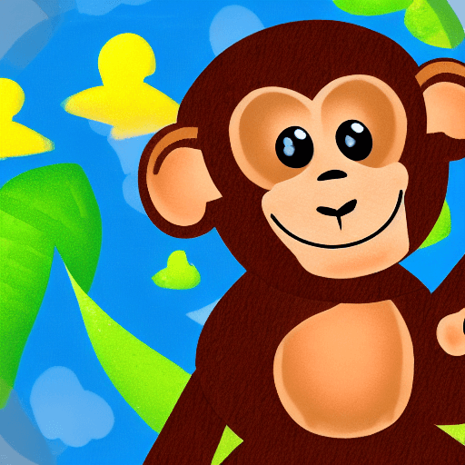 AI generated: create me flashcard of monkey for kid