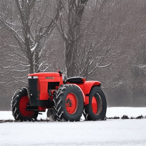AI generated: a tractor drives across a field, plows it, the field is lifeless
