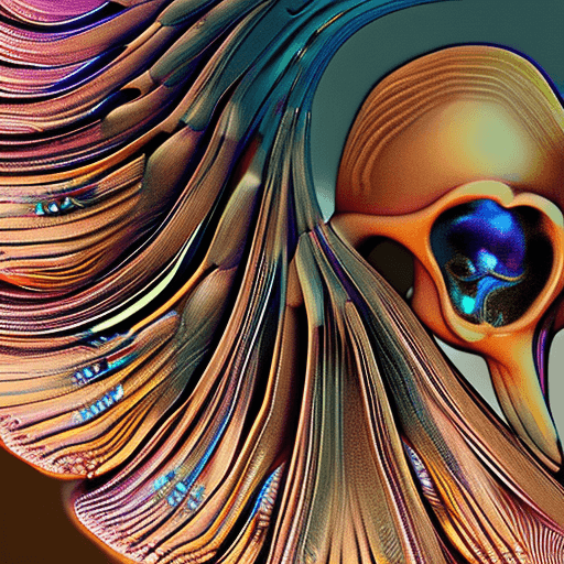 AI generated: Goddess close-up portrait ribcagel. jellyfish phoenix head, nautilus, orchid, skull, betta fish, bio...