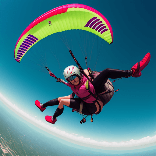 DreamShaper prompt: woman paragliding