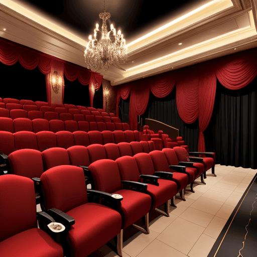 AI generated: Theatre style restaurant interior design 