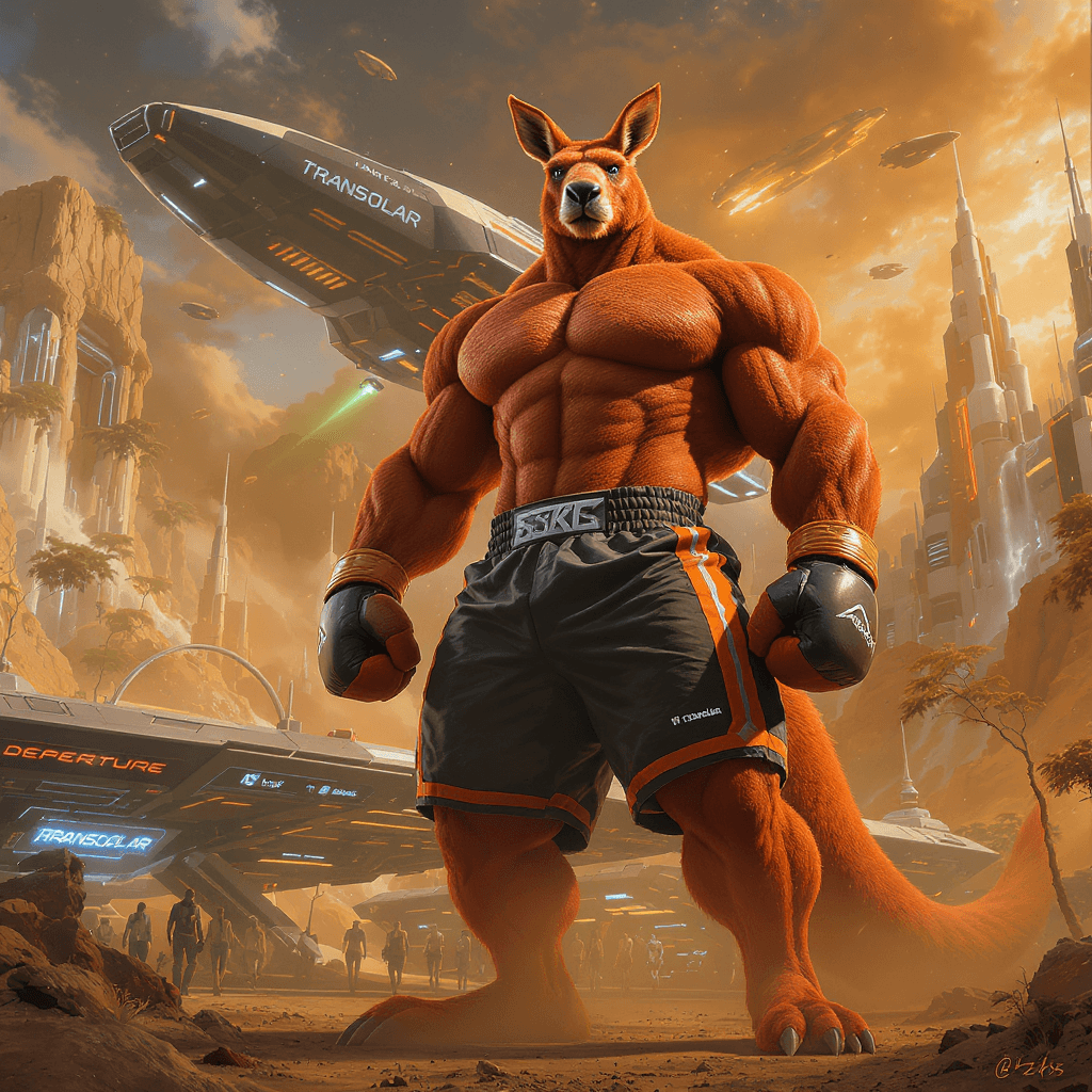 AI generated: Here’s a refined **prompt** for **PromptHero** to generate your **epic sci-fi futuristic Big Red Kan...