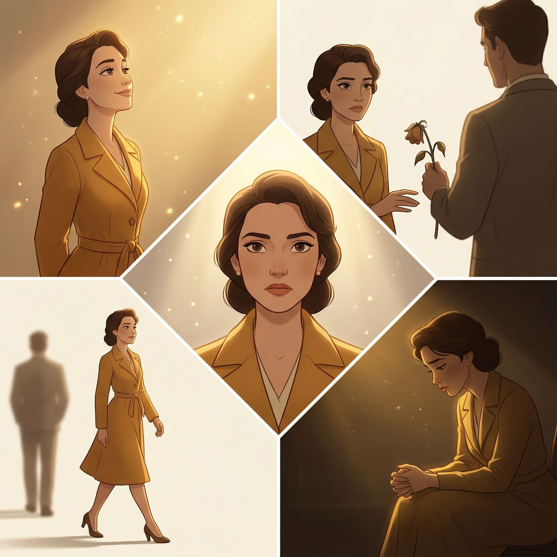 AI generated: Ilustración 2D cinematográfica estilo animación clásica moderna, inspiración tipo Disney adulto, ele...