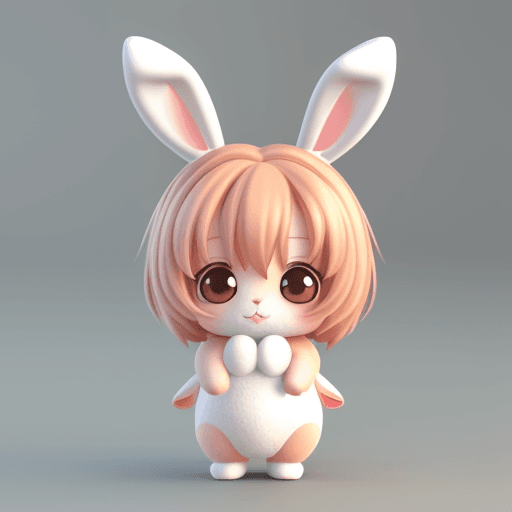 AI generated: cute, chibi, bunny, 3d --ar 4:7 --v 5.2