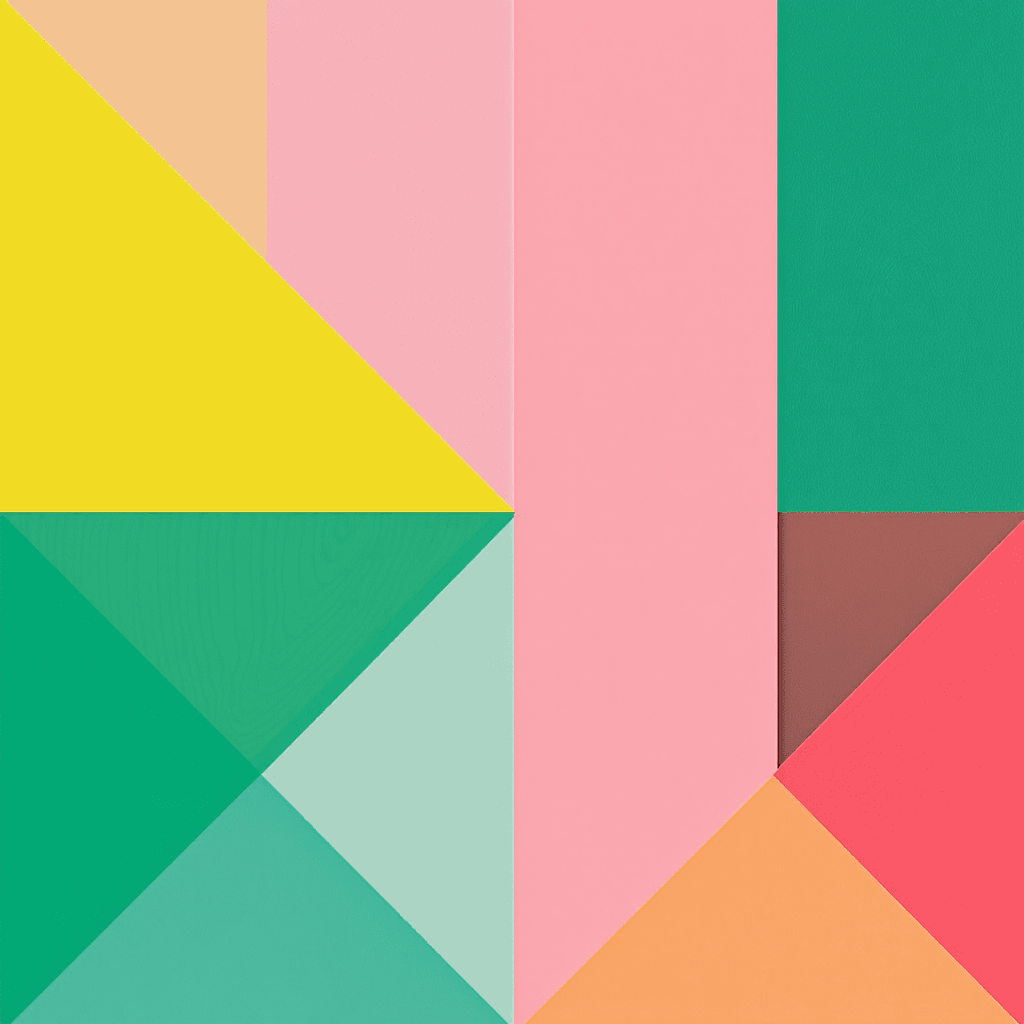 AI generated: colour blocker yellow pink green modern design
