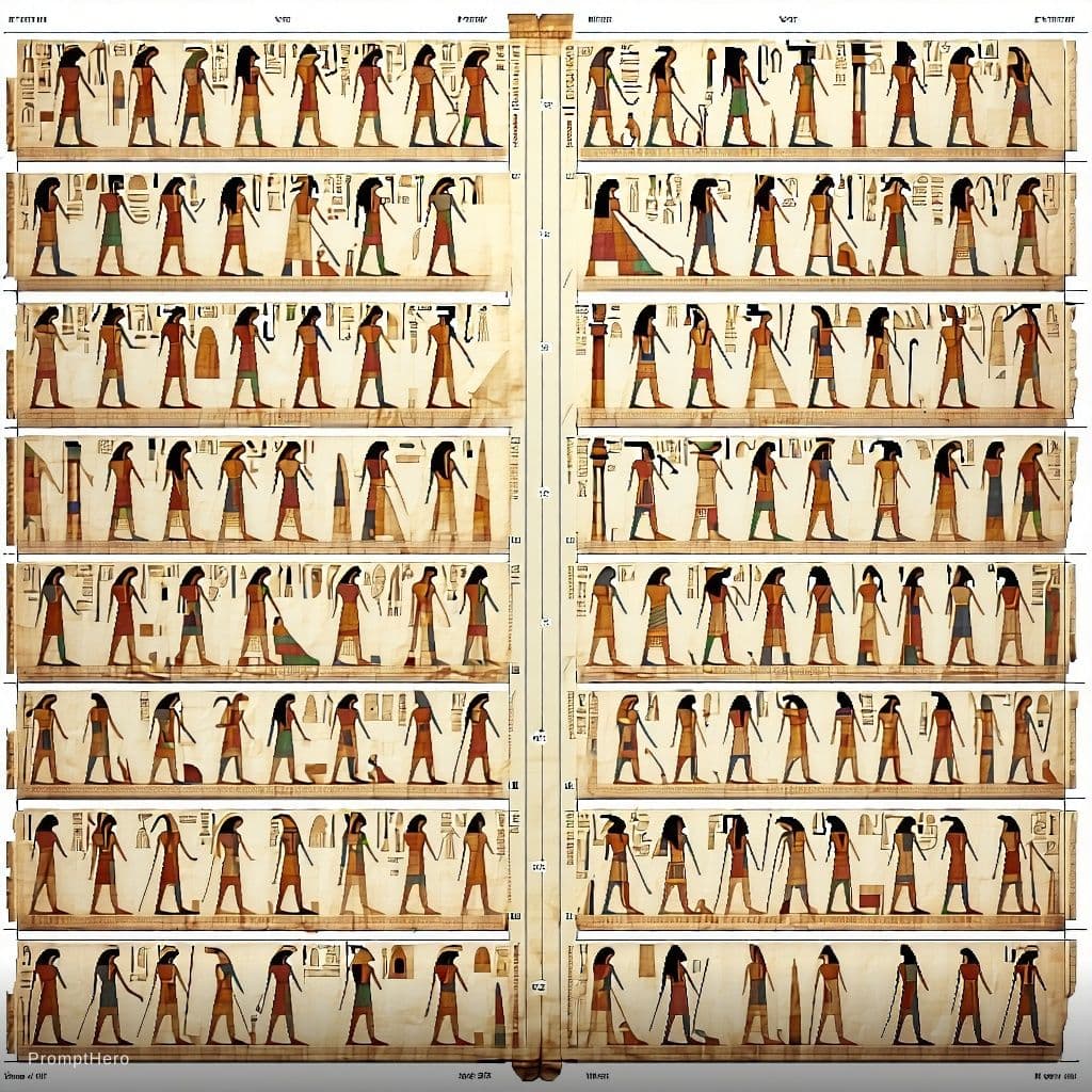 AI generated: Make a visual timeline of world art history from cave art to the Sphinx of Giza
