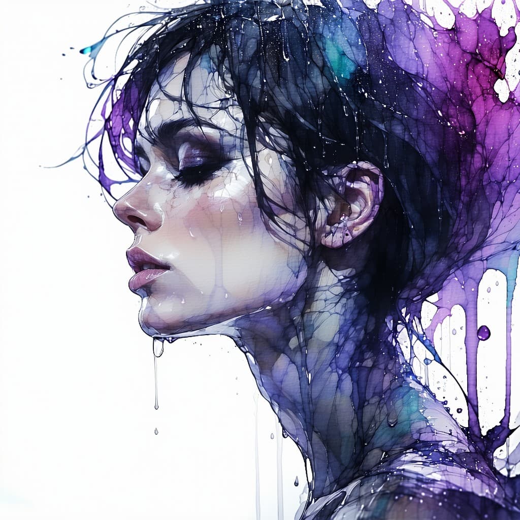 AI generated: Raindrops on the roof, Pitter-patter lullaby, Cleansing for the soul| dynamic pose |centered| key vi...