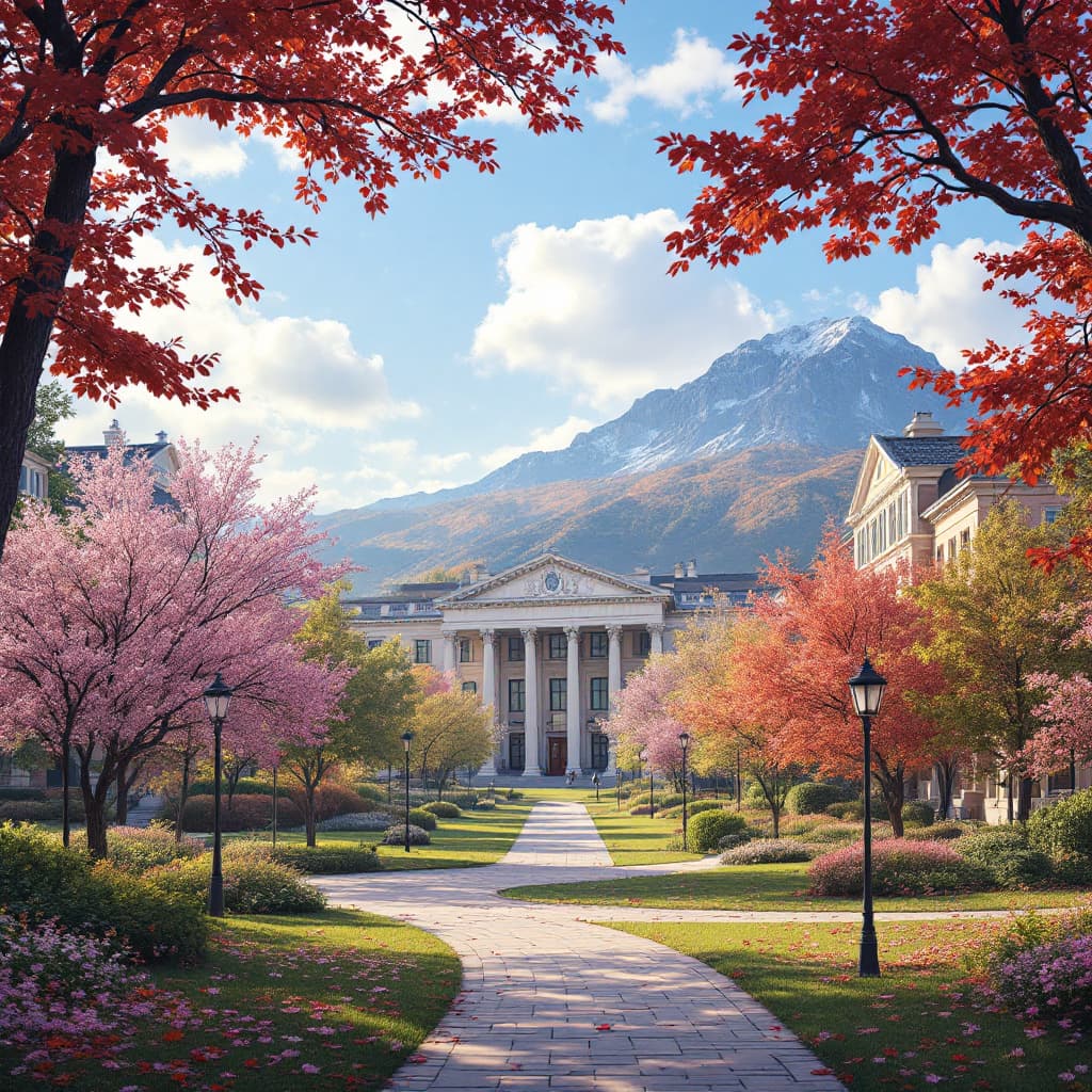 AI generated: A campus with beautiful scenery