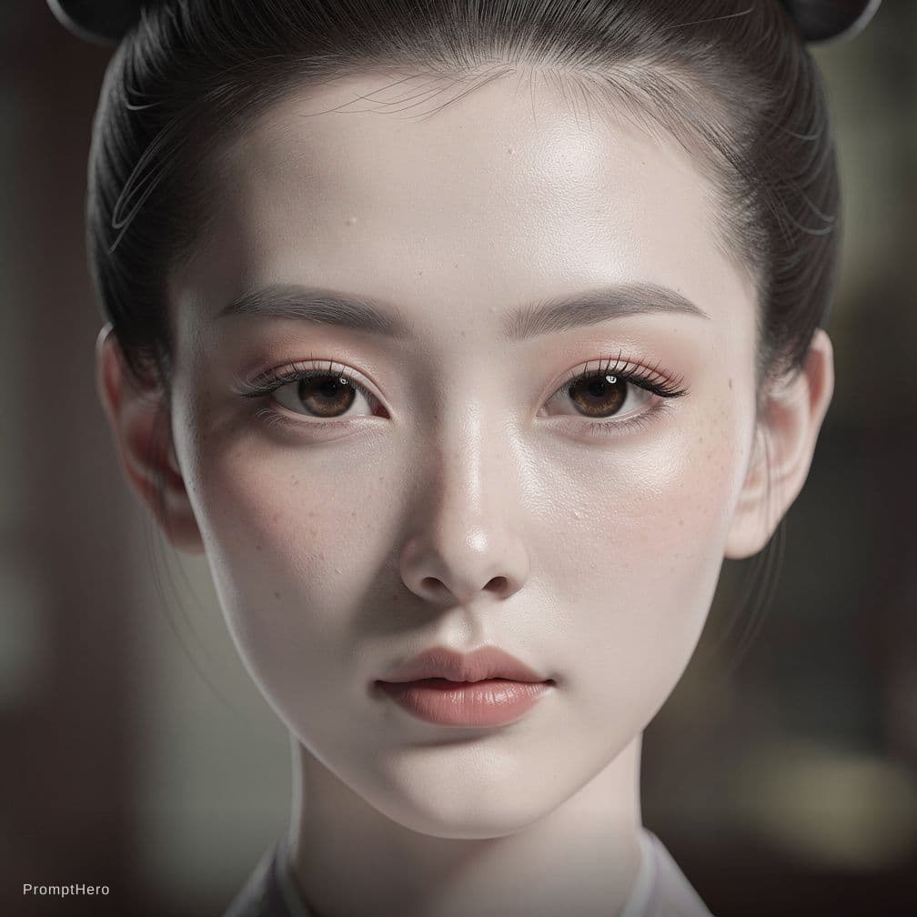 AI generated: [Core Identity]:
A photorealistic close-up portrait of a unique, graceful 17-year-old Chinese noble ...